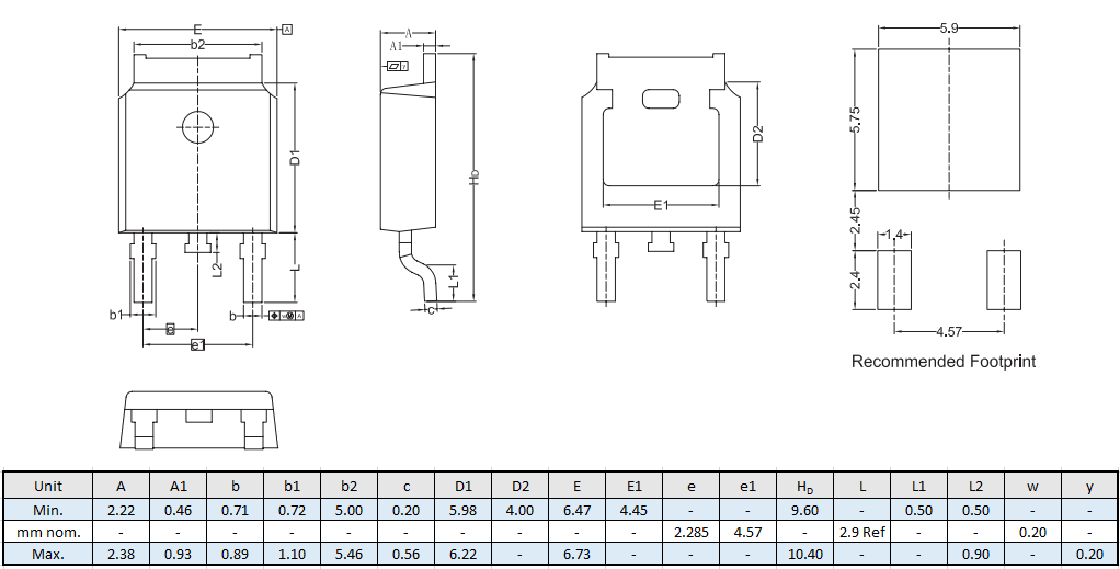 Mechanical Drawing - WeEn Semiconductors BYV10D-600P Ultrafast Power Diode